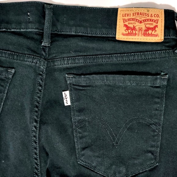 Levi's 505 Straight Women's Jean Sz 29 Green Denim 5 Pocket Straight Leg Stretch - Picture 4 of 11